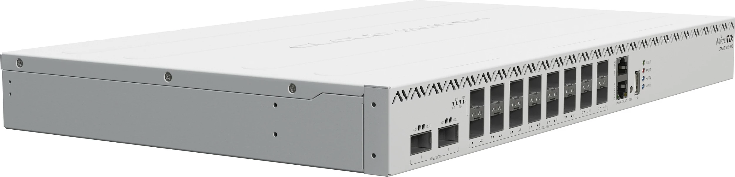 Switch MikroTik CRS518-16XS-2XQ-RM, 16x SFP28, 2x QSFP28, Managed, Rackmount, i bardhë