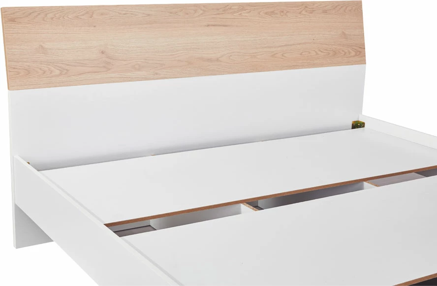 Krevat Lucido, ngjyrë lis i bardhë/natyrale, 162x202x88