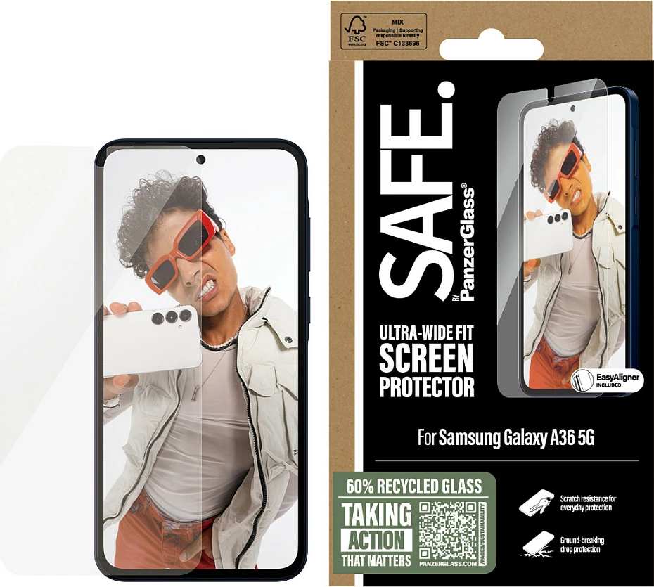 Mbështjellës ekrani PanzerGlass për Samsung Galaxy A36 5G, transparent