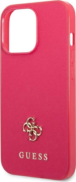 Mbështjellës Guess Saffiano 4G Small Metal Logo për iPhone 13 Pro/13, Rozë