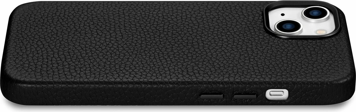 Mbështjellës iCarer Litchi Premium lëkurë për iPhone 14 Plus me MagSafe, i zi