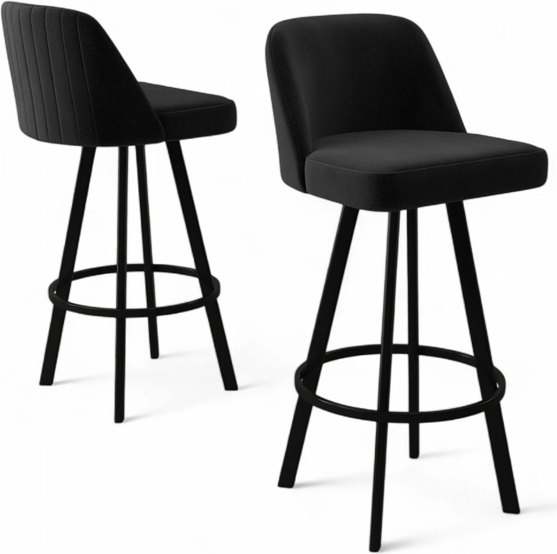 Set karrigesh për bar (4 copë), Hanah Home, Atex, e zezë