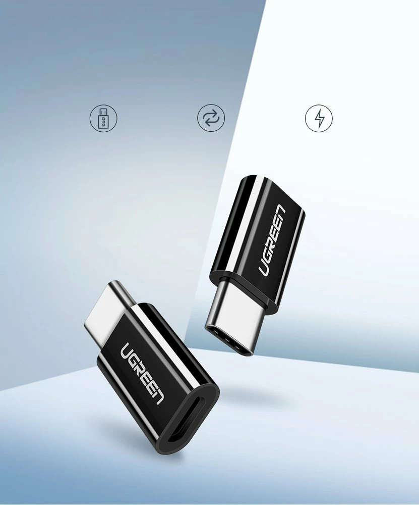 Adapter Ugreen micro USB në USB Type-C, i zi