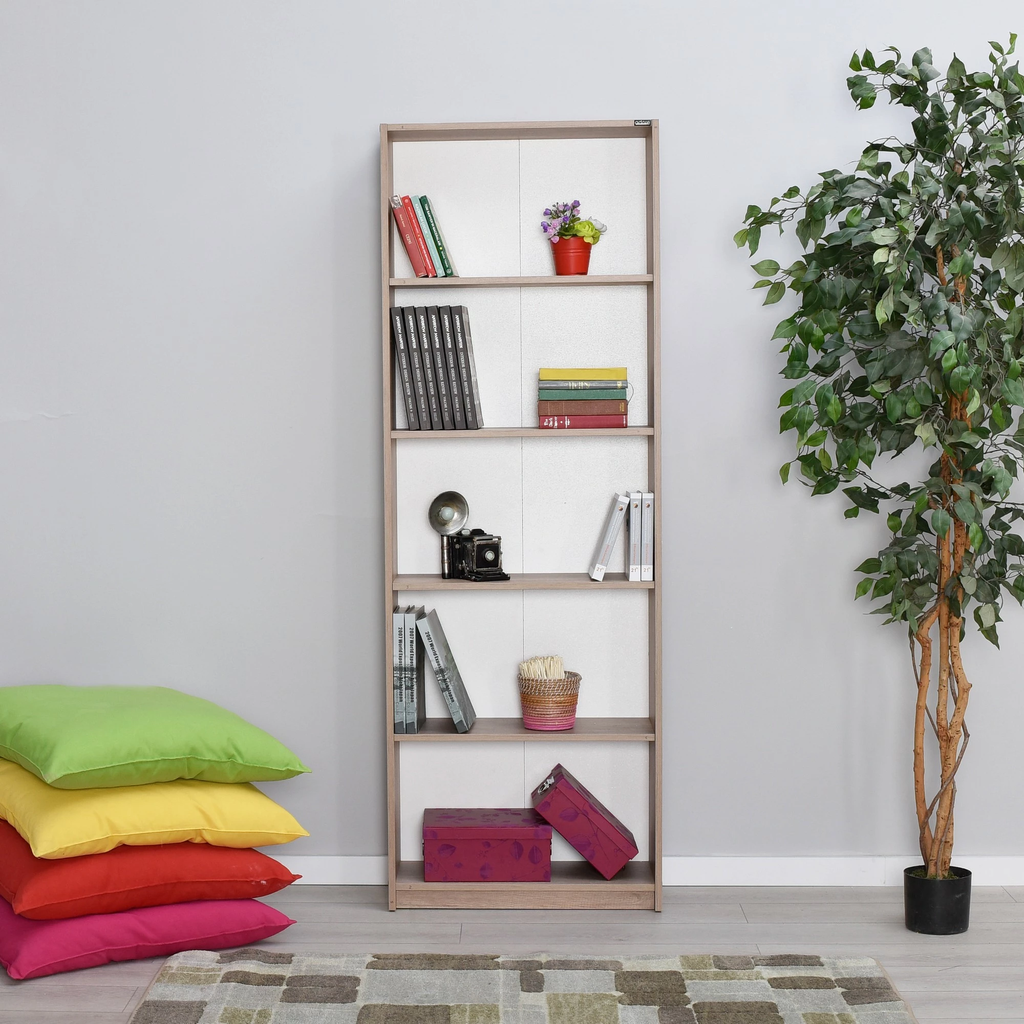 Raft librash Hanah Home, Ktp-350-Tt-1, ngjyrë arr e çelët