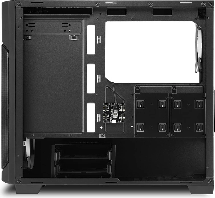 Kasë Sharkoon V1000 RGB, Micro Tower, micro ATX/Mini-ITX, e zezë, me ndriçim RGB