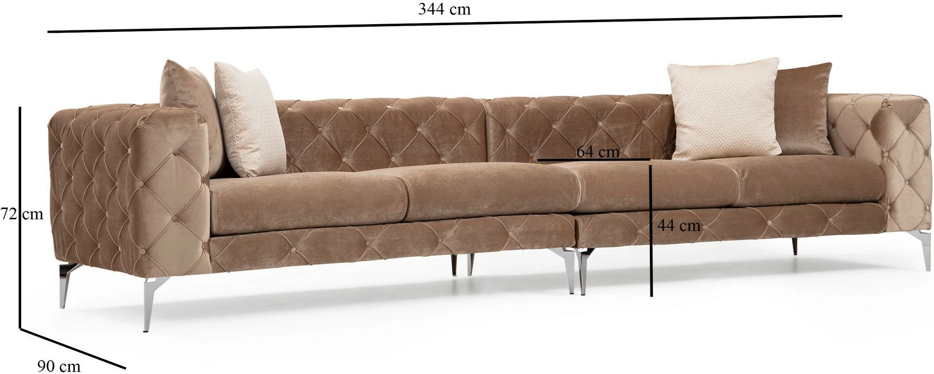 Kauç katër vendesh Atelier del Sofa, Como, krem i errët