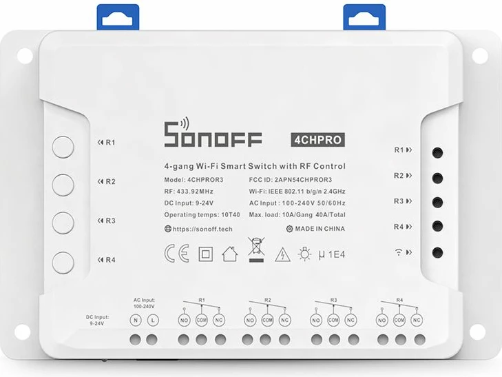 Ndërprerës inteligjent Sonoff 4CHPROR3 4-gang with RF Control