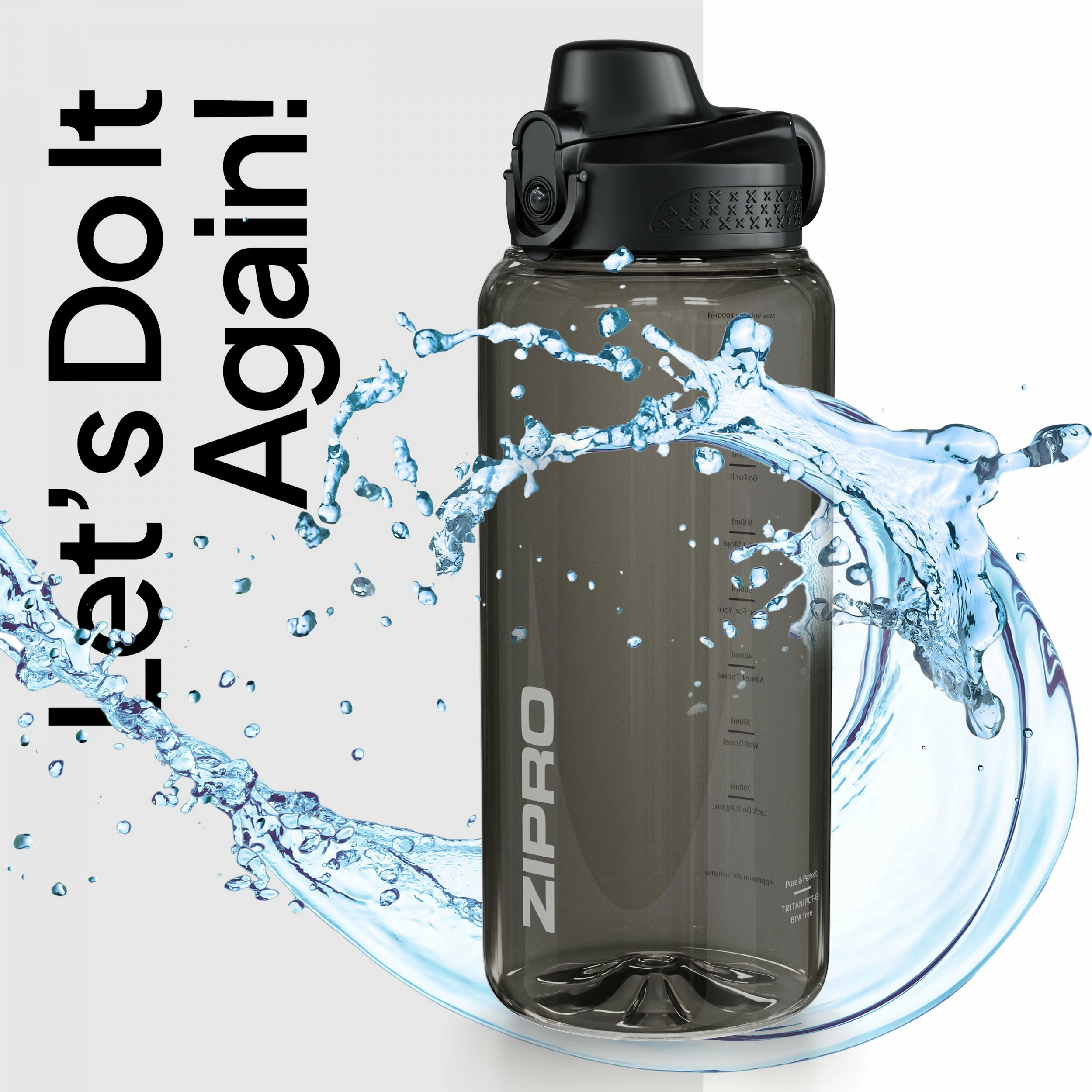 Shishe uji Zipro Tritan 1000 ml, me sitë/infuzor, BPA Free, e zezë
