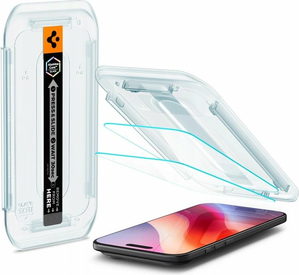 Xham i kalitur Spigen Glas.tr EZ Fit për Apple iPhone 17 Air, 2 copë, transparent