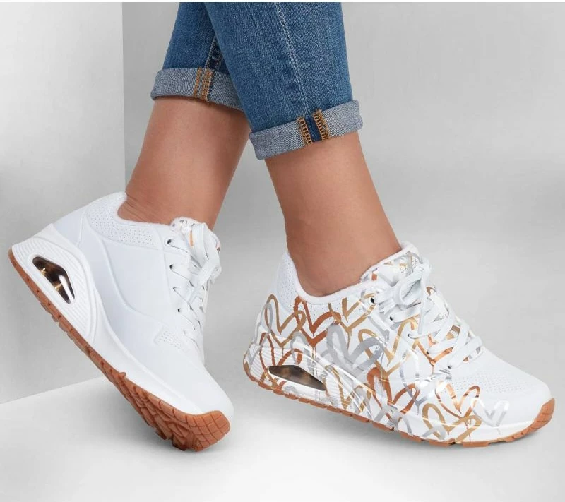 Këpucë Skechers Uno Metallic Love për femra, të bardha [Madhësia: 38]