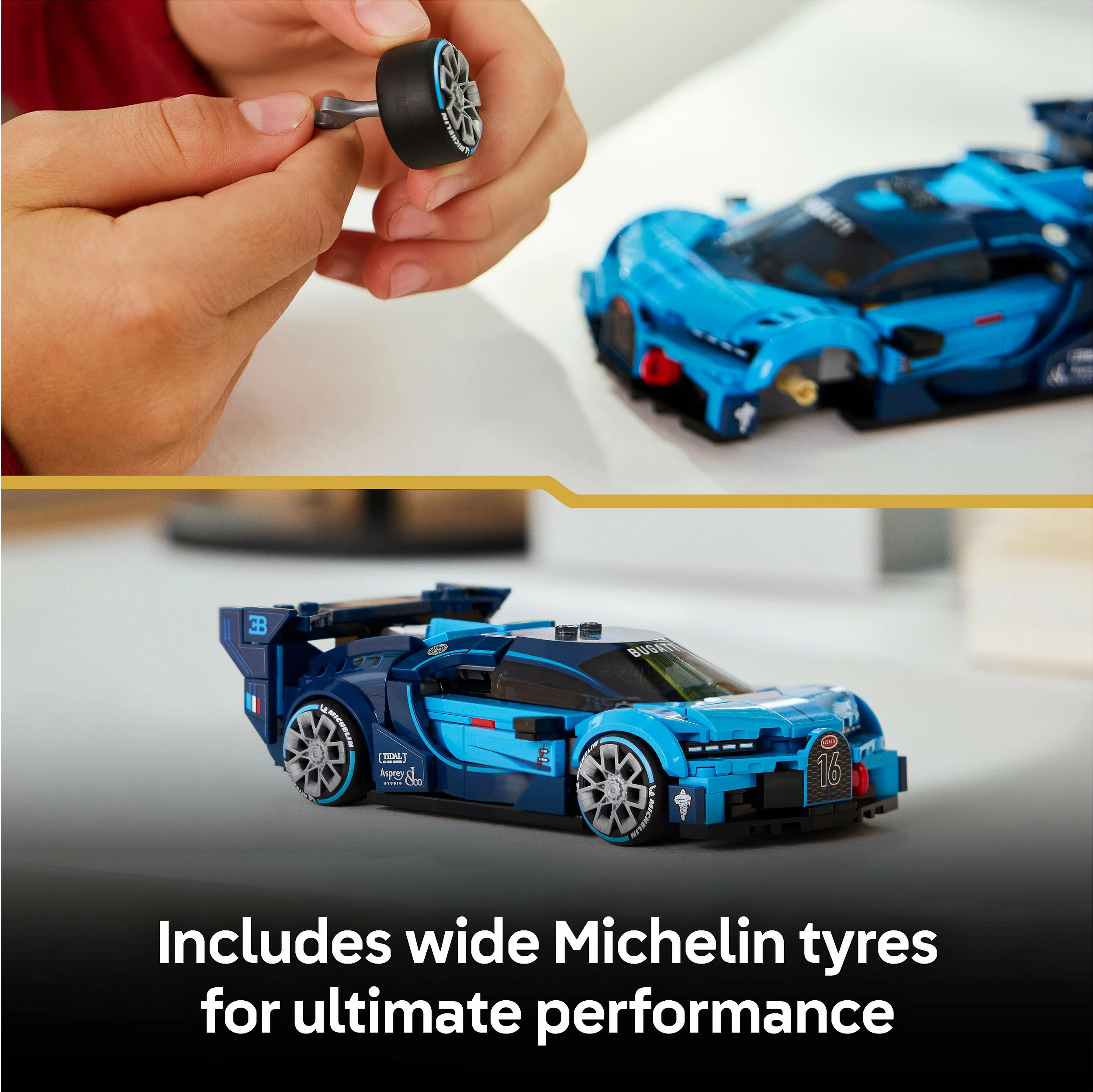 Set ndërtimi LEGO Speed Champions Bugatti Vision Gran Turismo 77253, 284 copë, 9+, kaltër