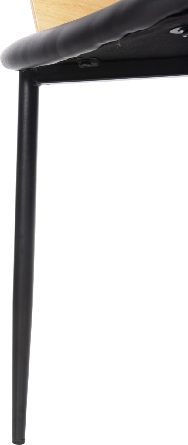 Karrige ngrënieje VELP FH9616.01 dru natyral-zi PU-këmbë metalike të zeza 55,5x50x79H cm., set prej 2 copë