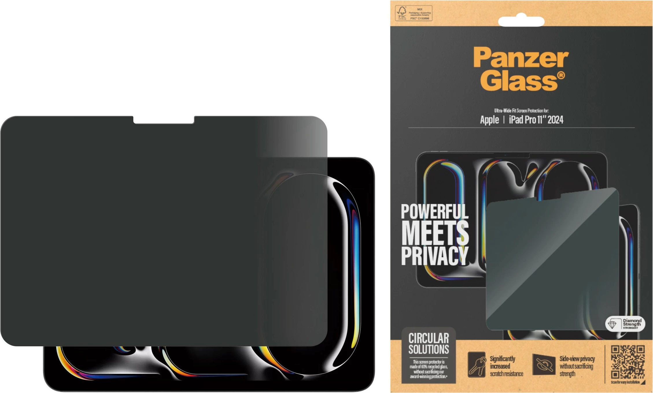 Mbrojtës ekrani PanzerGlass për iPad Pro 11 2024, privacy, transparent