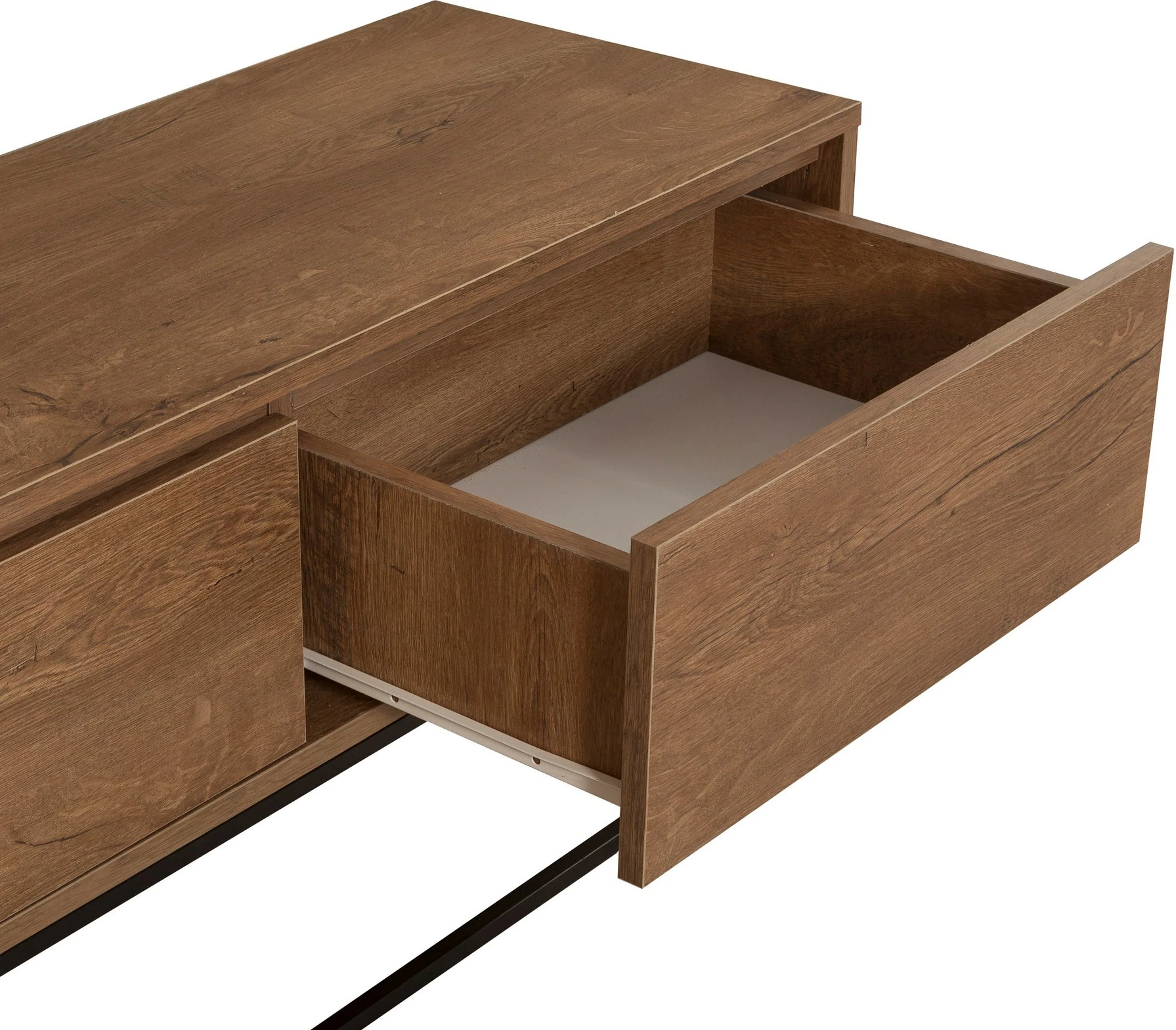 Set mobiljesh për dhomë dite, Skye Decor, Laxus Takım 25, ngjyrë arre dhe e zezë