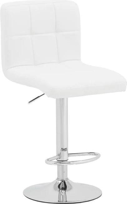 Karrige për bar Remina, e bardhë, lartësi e rregullueshme, bazë kromi, 44x44x112cm