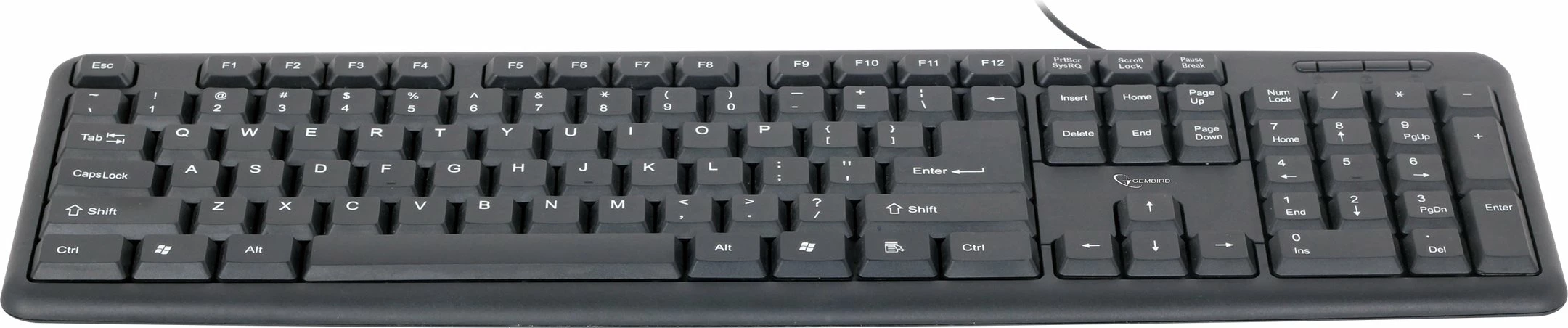 Tastierë Gembird KB-U-103, me kabllo USB, 104 taste, US layout, e zezë