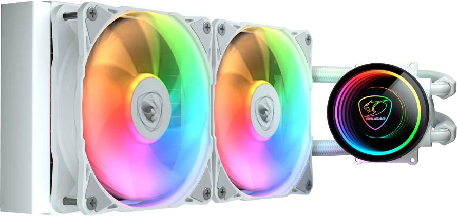 Ftohës i lëngshëm AiO për CPU COUGAR Poseidon Elite ARGB 240mm, i bardhë