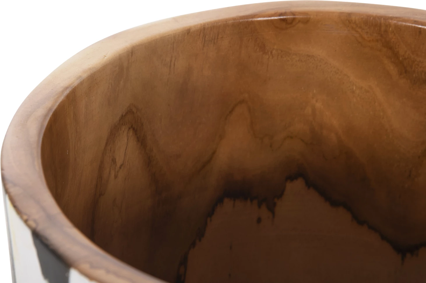 Vazo cilindrike dekorative për tavolinë, dru tik, Φ26x26H cm, FH7727