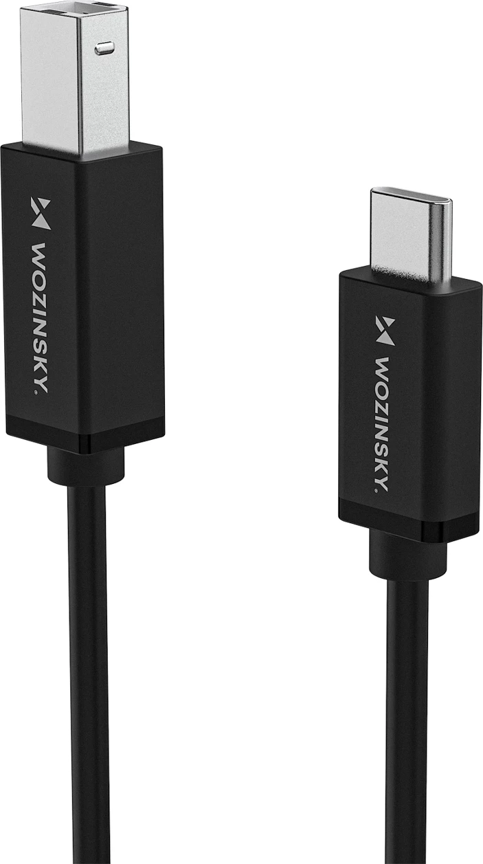 Kabllo, Wozinsky, WKDDY2S, USB‑C në USB‑B, 2 m, USB 2.0 480 Mb/s, e zezë