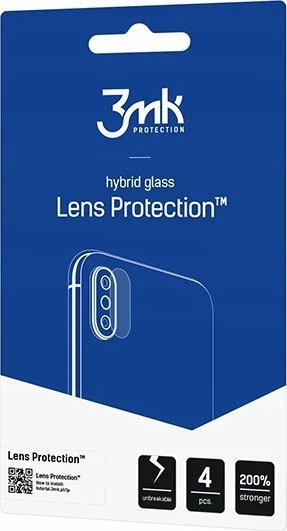 Mbrojtës xhami hibrid për lentë kamere 3MK Lens Protection për Motorola Moto G75, set 4 copë