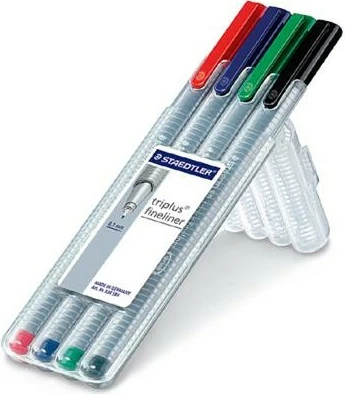 Set stilolapsa fineliner STAEDTLER 334 SB4, 0.3mm, 4 ngjyra