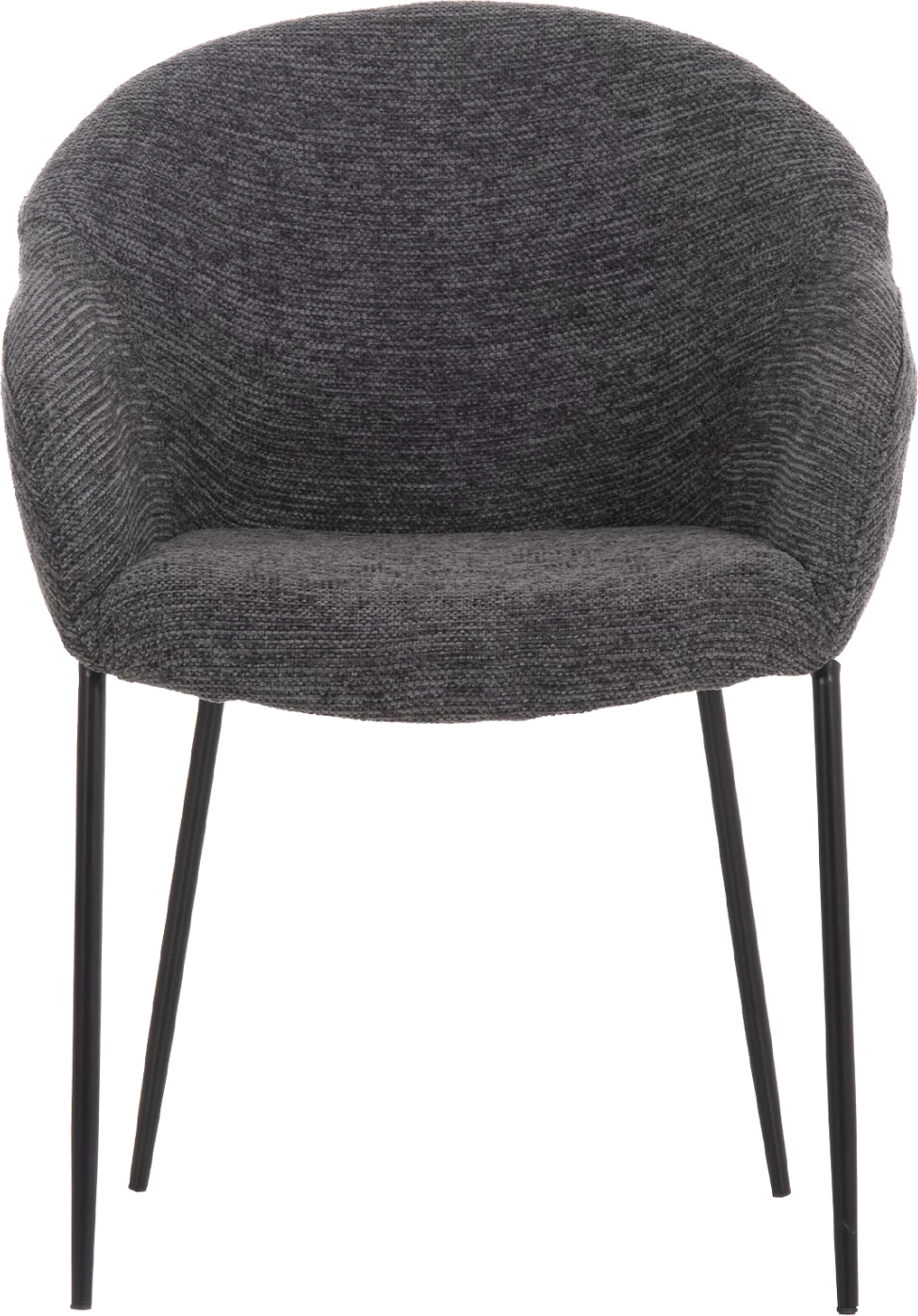 Karrige ngrënieje DRENNY, material gri, këmbë metalike të zeza, 62x63x85cm, set prej 2 copë