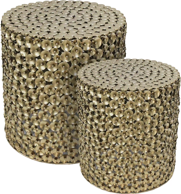 Set tavolinash kafeje POPPY, 2 copë, ngjyrë ari antik, 44x44x46.5