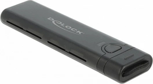 Kasë eksternale SSD DeLOCK USB-C për M.2 NVMe/SATA, 10 Gbit/s, tool-free, e zezë