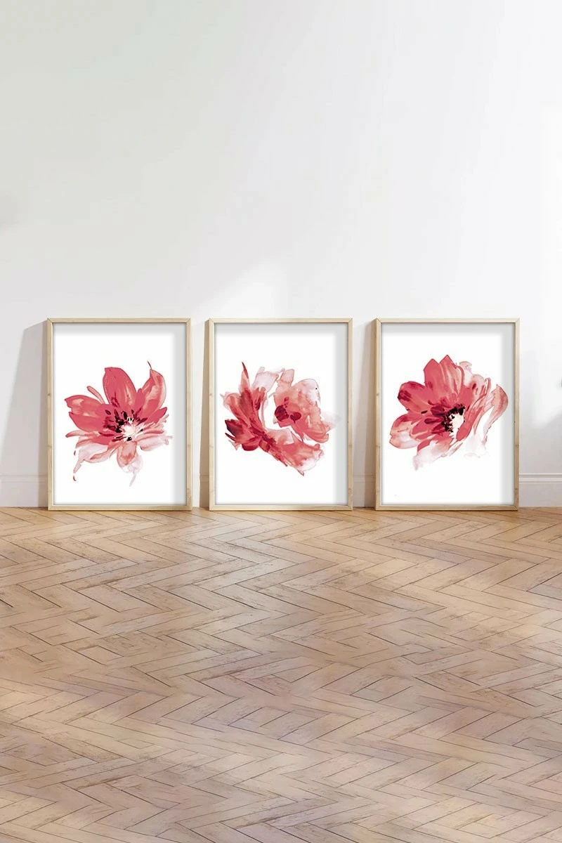 Pikturë dekorative me kornizë MDF (3 copë), Wallity, Huhu216, 35x50cm