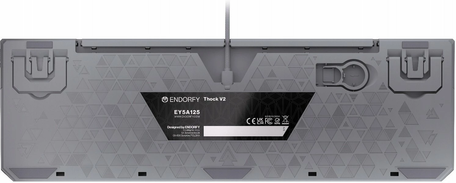 Tastierë mekanike Endorfy Thock V2 EY5A125, 100% full-size, RGB, US ANSI, switch ENDORFY Red, gri, set me 2 switch rezervë