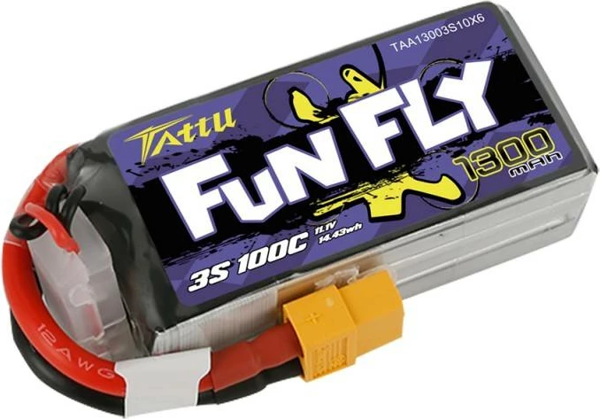 Bateri Tattu Funfly 1300mAh 11,1V 100C për dronë garues
