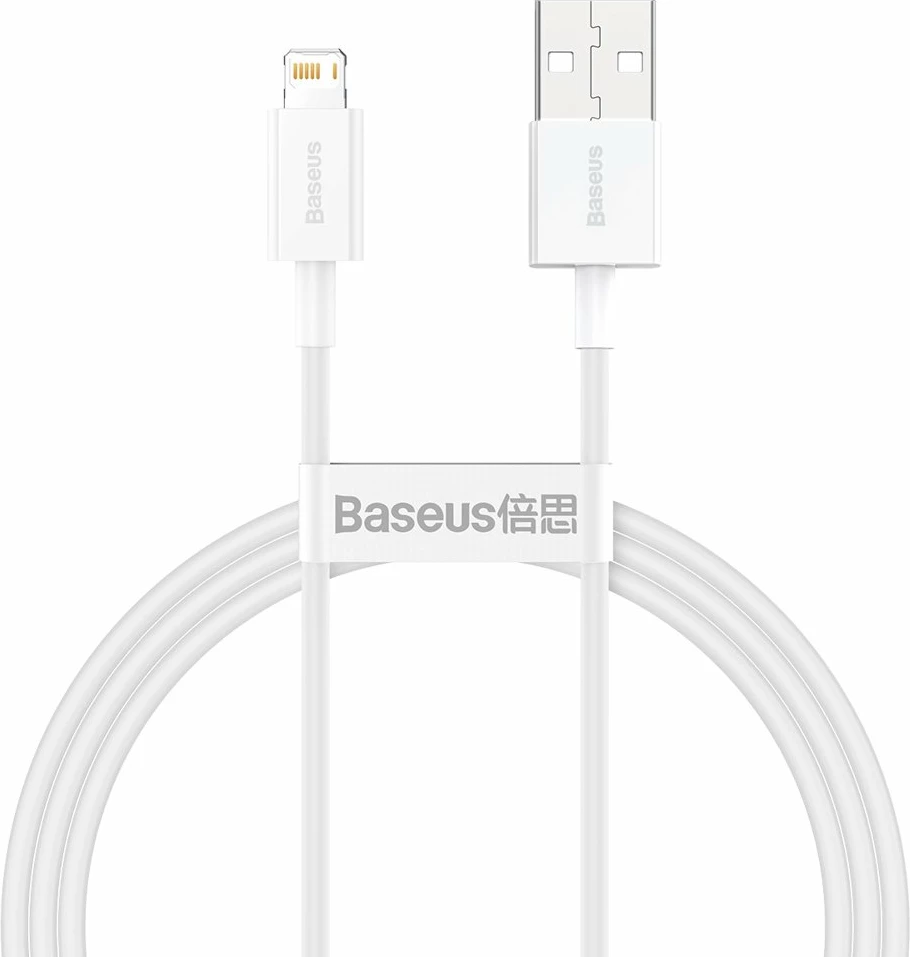 Kabllo Baseus Superior CALYS-A02, USB në Lightning, 1m, 2.4A, Bardhë