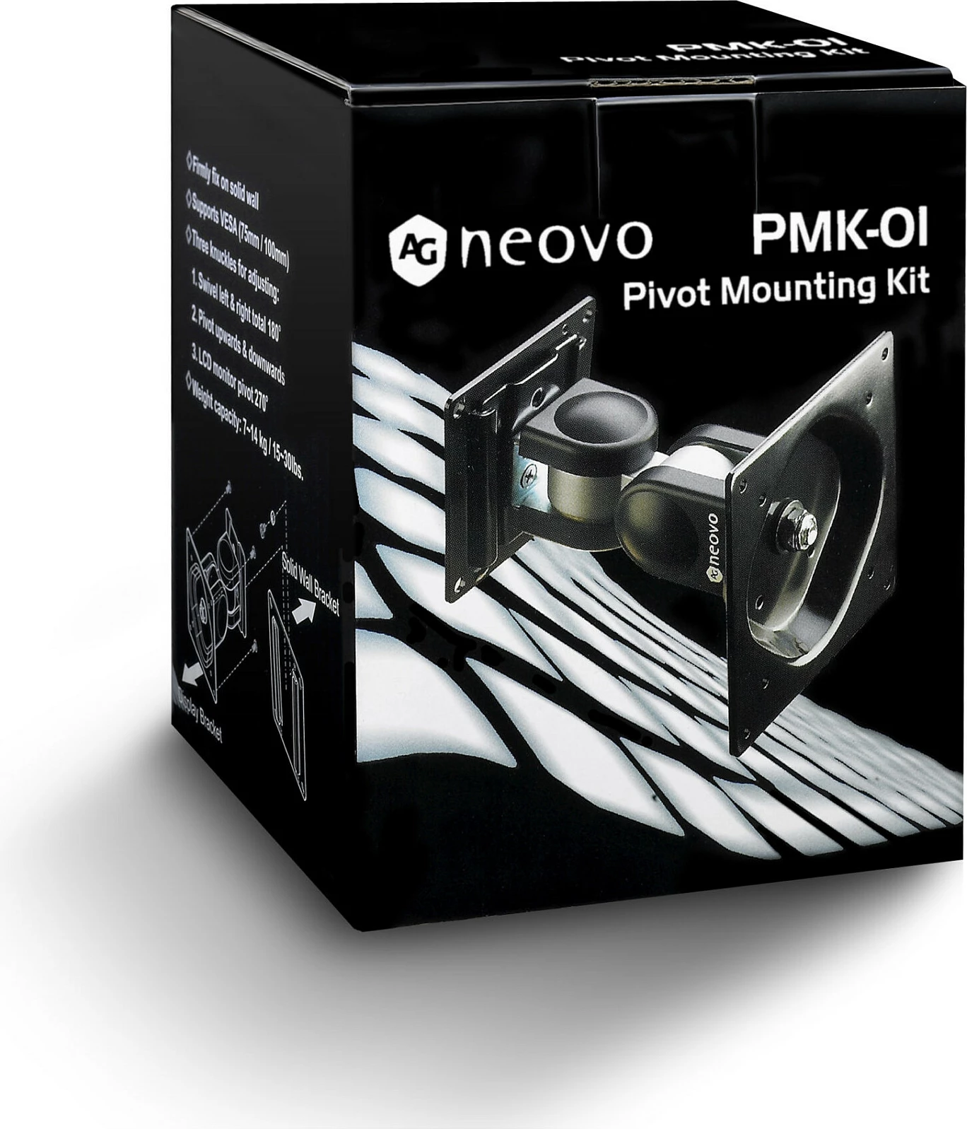 Mbajtëse muri për monitor AG Neovo PMK-01, 15"-32", VESA 75x75/100x100, deri 14 kg, e zezë