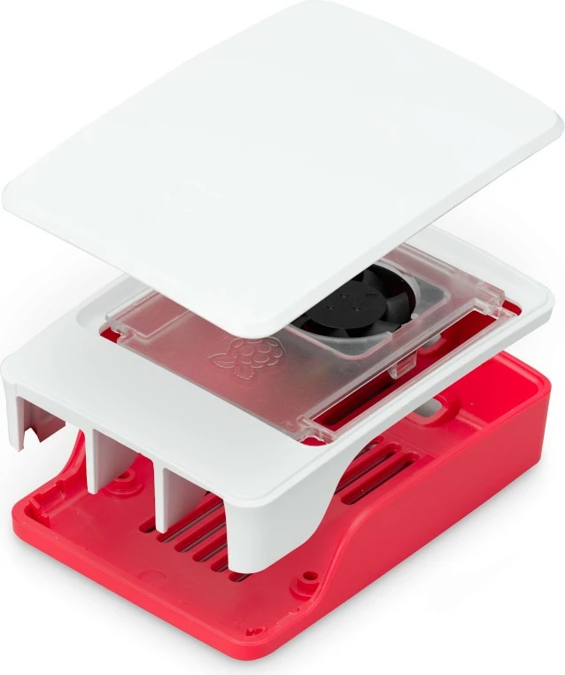 Kasë Raspberry Pi 5, RASPBERRY PI, e kuqe/e bardhë