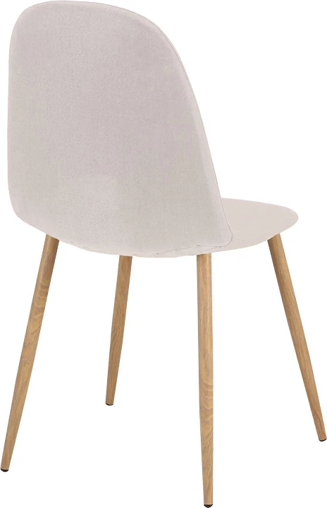 Set tavoline me karrige Bella-Julita, MDF i bardhë, këmbë natyrale, Φ80x73cm