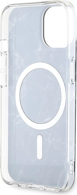 Mbështjellës Guess GUHMP14MPCUMAK për iPhone 14 Plus 6.7", MagSafe, mermer, zi