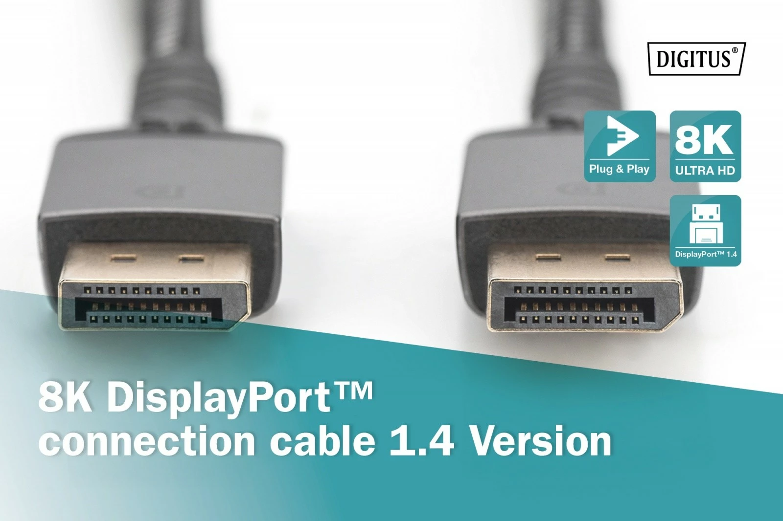 Kabllo DisplayPort Digitus DB-340201-020-S, 2m, e zezë