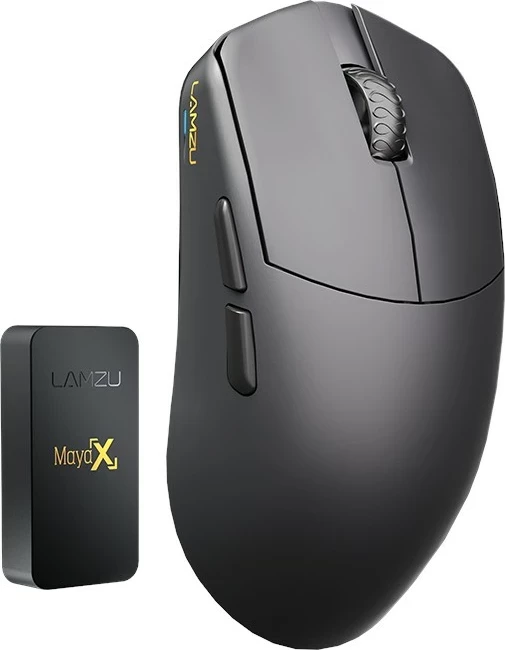 Maus gaming Lamzu Maya X, wireless 2.4G/USB-C, 30000 DPI, 47g, Charcoal Black