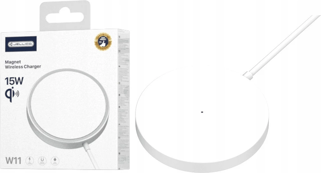 Stacion karikimi wireless Jellico 19515 MagSafe/Qi 15W, bardhë, set me kabllo Type-C