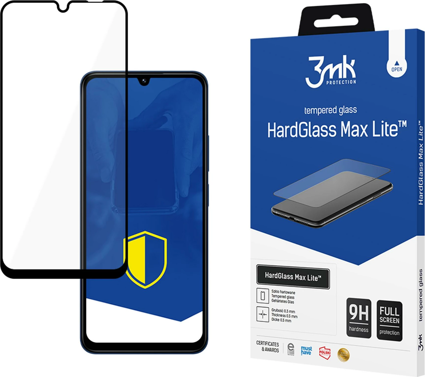 Mbrojtës ekrani xham i kalitur 3mk HardGlass Max Lite 0.3 mm 9H për Xiaomi Redmi 14C / Xiaomi Poco C75 / Xiaomi Redmi A4 5G, i zi