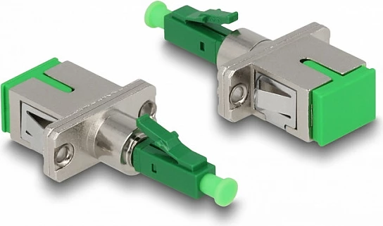 Adapter fibër optike DeLOCK LC Simplex mashkull në SC Simplex femër, i gjelbër