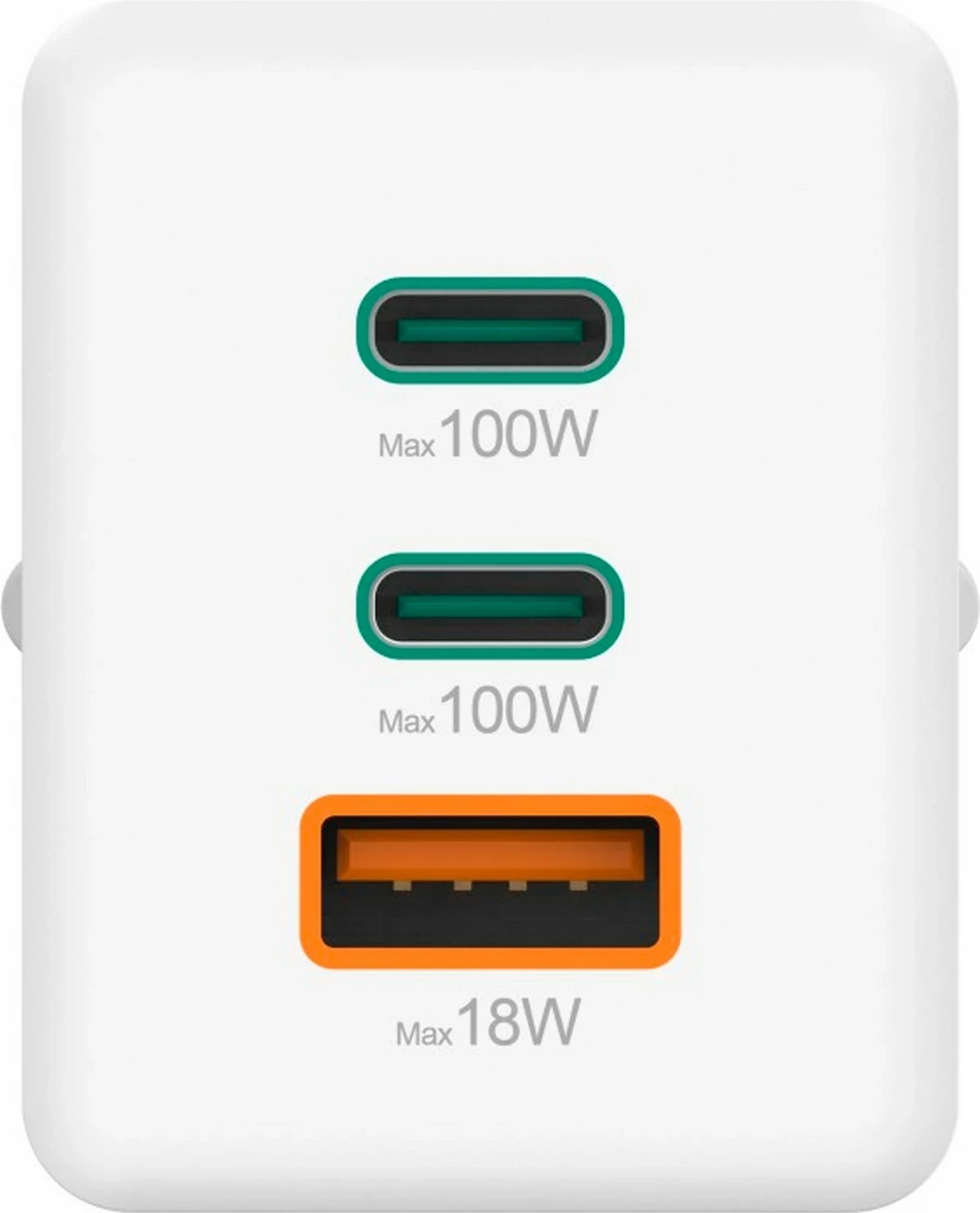 Karikues Hama 100W GaN, 2xUSB-C, 1xUSB-A, i bardhë
