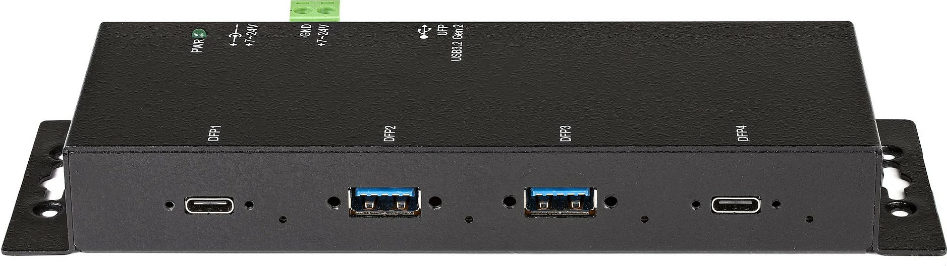 USB-C Hub industrial StarTech HB31C2A2CME, 4 porta, 10Gbps, 2x USB-C + 2x USB-A, me rrymë, i montueshëm, i zi