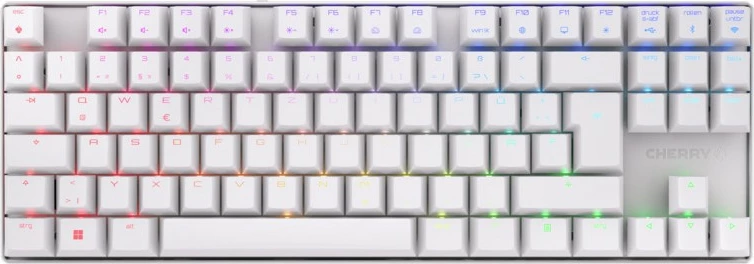 Tastierë Cherry MX 8.2 TKL Wireless RGB, Wireless, RF Wireless + Bluetooth, Mekanike, QWERTZ, RGB LED, Bardhë