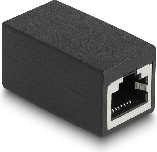 Adapter RJ45 DeLOCK Cat6, Female-Female, i sheshtë, i zi