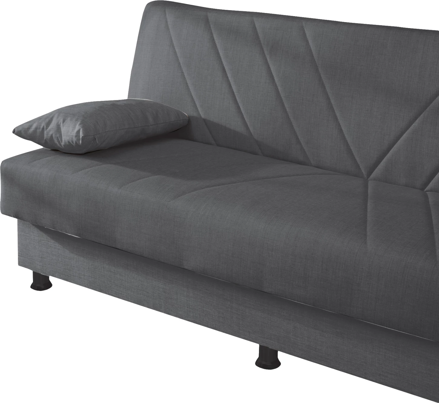 Divan shtrat 3-vendësh ANDRE FH3271.03, pëlhurë antracit, 193x82x81H cm