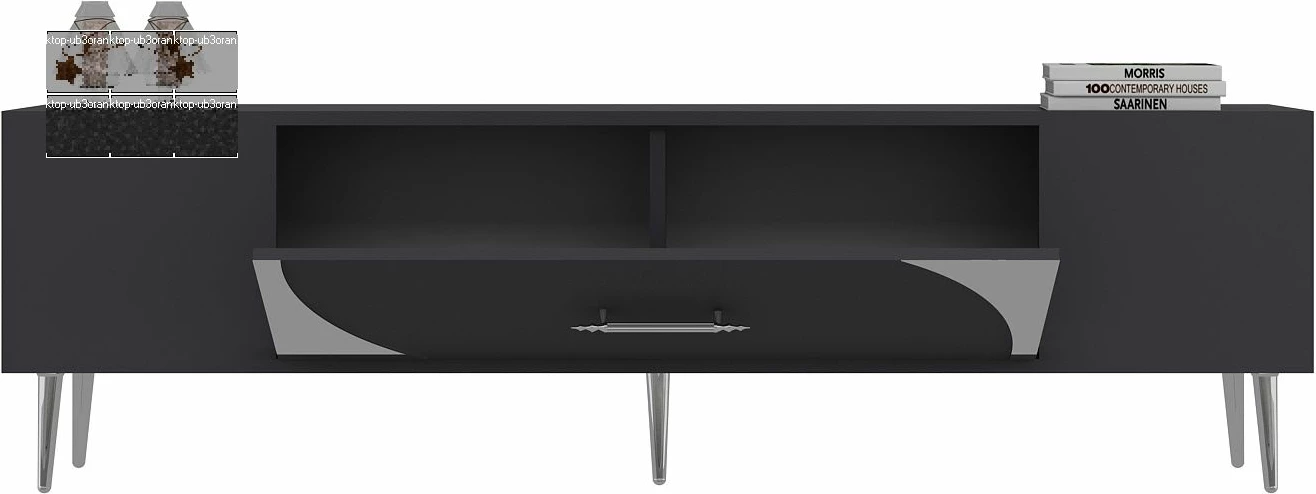 Komodë TV Skye Decor, anthracite, argjend