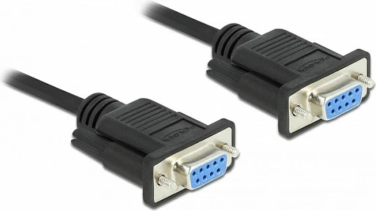 Kabllo seriale DeLOCK RS-232 Null Modem DB-9 femër në femër, 5 m, e zezë