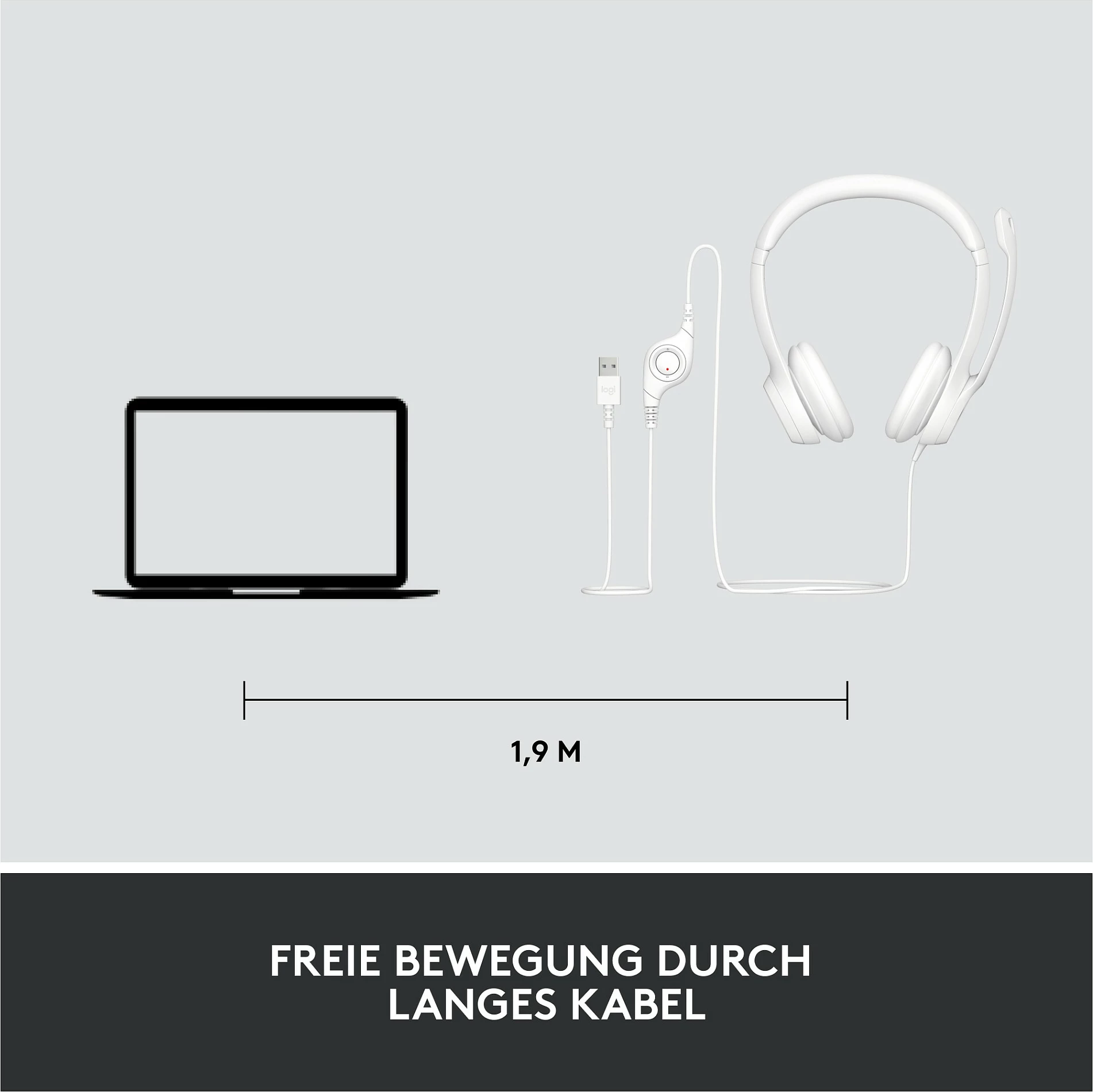 Kufje Logitech H390, USB, Zyrë/Call center, 20 - 20000 Hz, 197 g, Bardhë