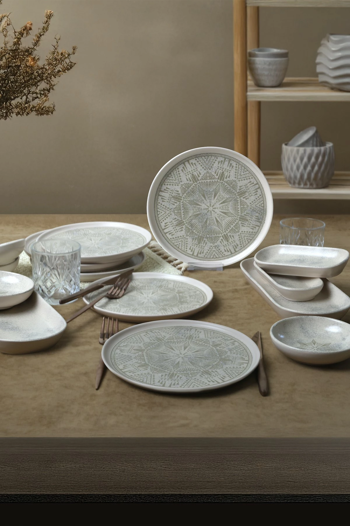 Set mëngjesi 14 pjesësh, Hermia Concept, X00019003, ngjyrë krem